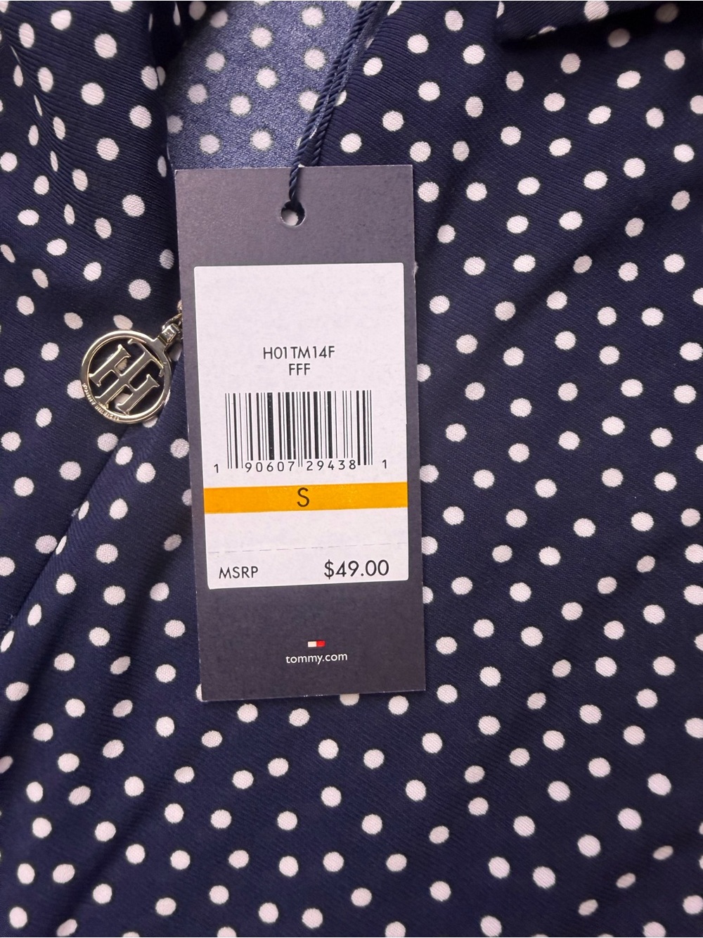 Tommy Hilfiger Small Polka Dot Sleeveless Zip Mock Collar Top NWT - Picture 4 of 6